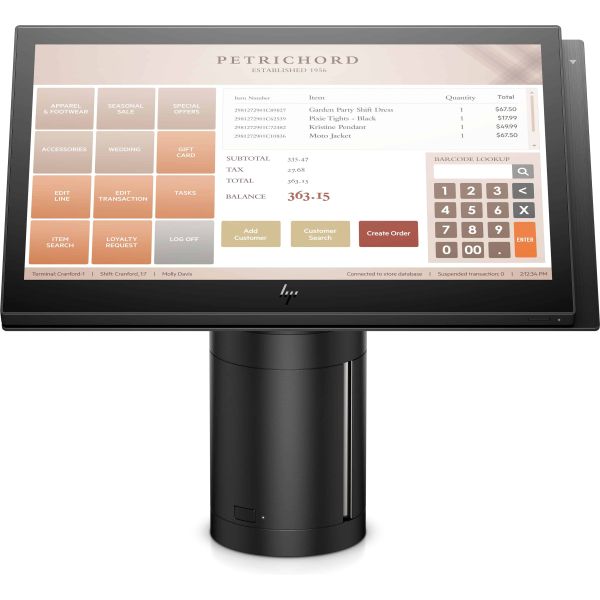 HP ElitePOS Engage One Allt-i-ett-system, modell 141 Alles-in-een 2,2 GHz 3965U 35,6 cm (14") 1920 x 1080 Pixels Touchscreen Zwart (2VR27EA#ABH) HP ElitePOS Engage One Allt-i-ett-system, modell 141 Alles-in-een 2,2 GHz 3965U 35,6 cm (14") 1920 x 1080 Pixels Touchscreen Zwart (2VR27EA#ABH)
