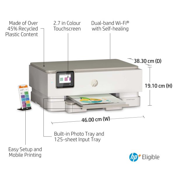 HP ENVY HP Inspire 7224e All-in-One printer, Kleur, Printer voor Home, Printen, kopiëren, scannen, Draadloos; HP+; Geschikt voor HP Instant Ink; Scan naar pdf (349V2B#629)