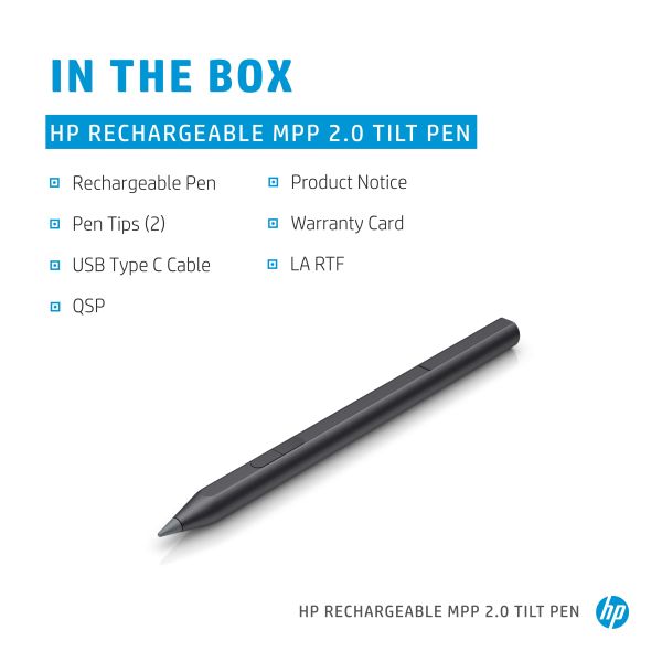 HP Rechargeable MPP 2.0 Tilt Pen (zwart) (3J122AA#ABB)