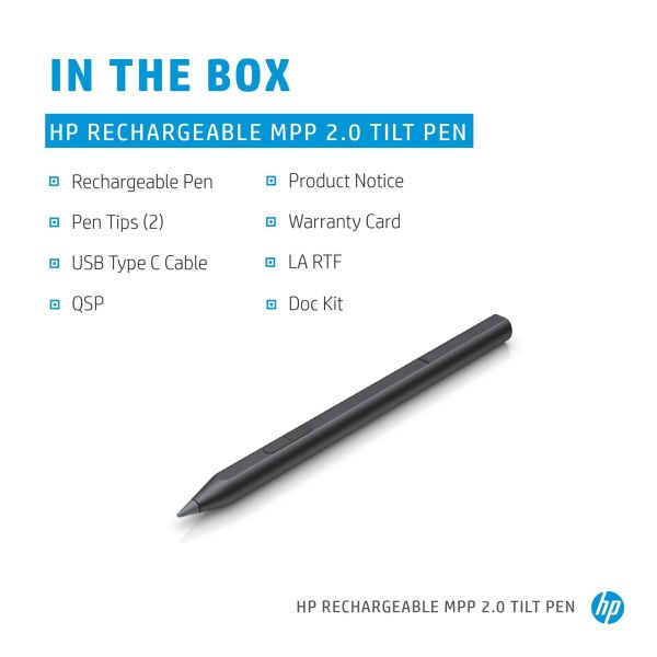 HP Rechargeable MPP 2.0 Tilt Pen (zilver) (3J123AA#ABB)