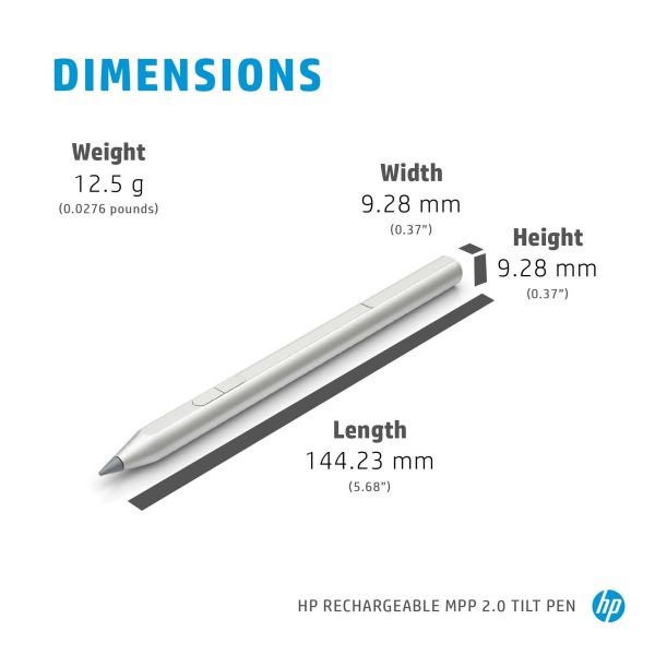 HP Rechargeable MPP 2.0 Tilt Pen (zilver) (3J123AA#ABB)