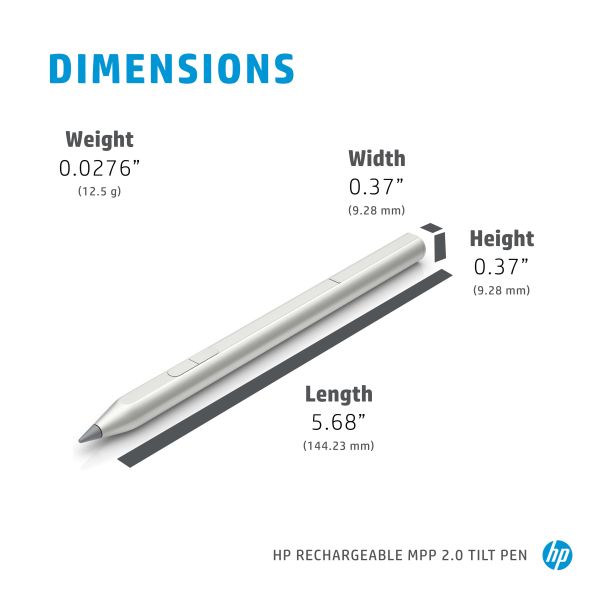 HP Rechargeable MPP 2.0 Tilt Pen (zilver) (3J123AA#ABB)