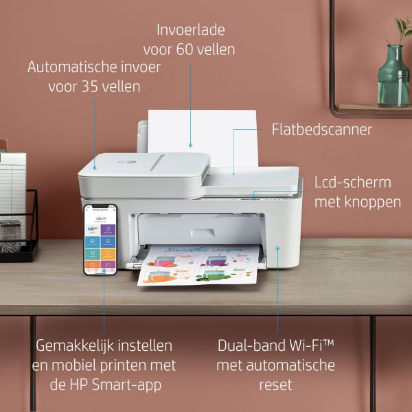 HP DeskJet Plus 4120 Draadloos All-in-One Kleur Printer, Instant Ink; Kopieerapparaat, scanner (3XV14B#629) HP DeskJet Plus 4120 Draadloos All-in-One Kleur Printer, Instant Ink; Kopieerapparaat, scanner (3XV14B#629)