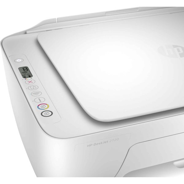 HP DeskJet 2720 All-in-One printer, Kleur, Printer voor Home, Printen, kopiëren, scannen, Draadloos; Geschikt voor Instant Ink; Printen vanaf een telefoon of tablet (3XV18B)