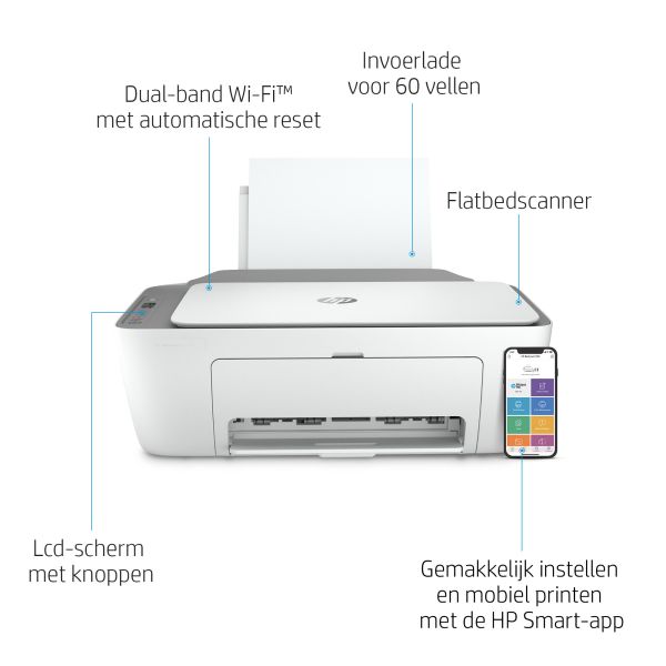 HP DeskJet 2720 Draadloos All-in-One Kleur Printer, Instant Ink; Kopieerapparaat, scanner (3XV18B) HP DeskJet 2720 Draadloos All-in-One Kleur Printer, Instant Ink; Kopieerapparaat, scanner