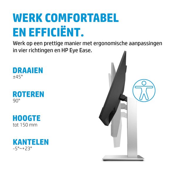 HP E24m G4 60,5 cm (23.8") 1920 x 1080 Pixels Full HD Zwart, Zilver (40Z32AA#ABB)