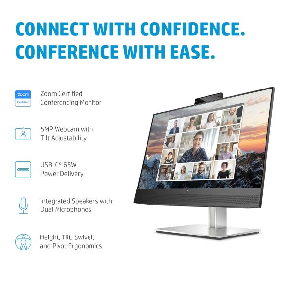HP E24m G4 60,5 cm (23.8") 1920 x 1080 Pixels Full HD Zwart, Zilver (40Z32AA#ABB)