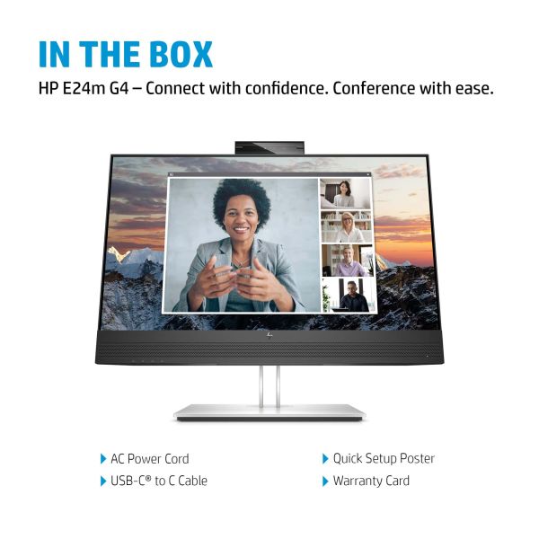 HP E24m G4 60,5 cm (23.8") 1920 x 1080 Pixels Full HD LCD Zwart, Zilver (40Z32E9#ABB)