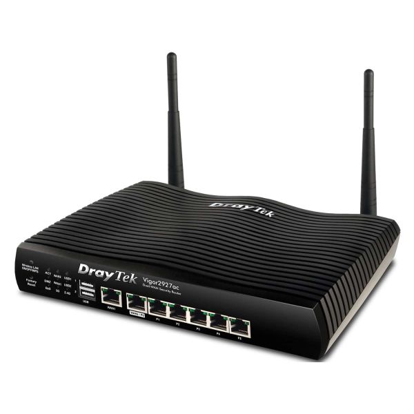 Draytek Vigor2927ac draadloze router Gigabit Ethernet Dual-band (2.4 GHz / 5 GHz) Zwart (V2927AC-DE-AT-CH)