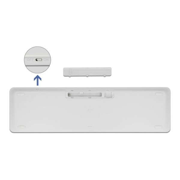 DeLOCK 12703 toetsenbord Inclusief muis RF Draadloos QZERTY Duits Wit (12703)