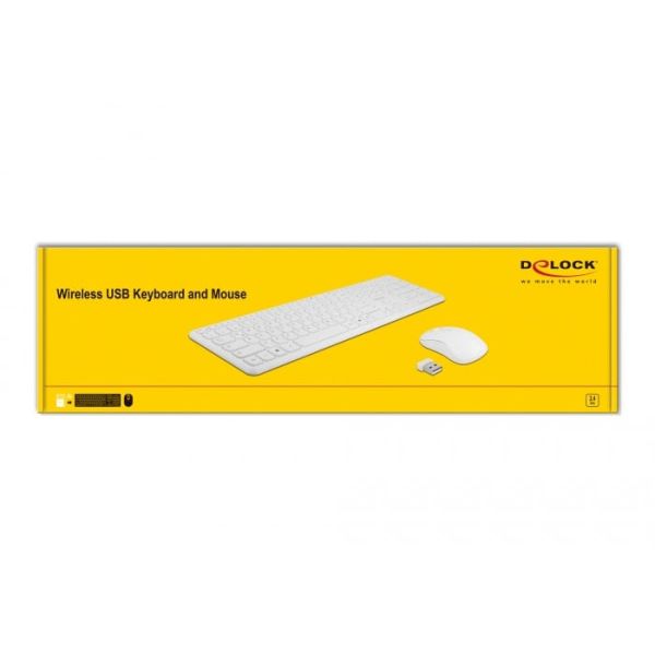 DeLOCK 12703 toetsenbord Inclusief muis RF Draadloos QZERTY Duits Wit (12703)