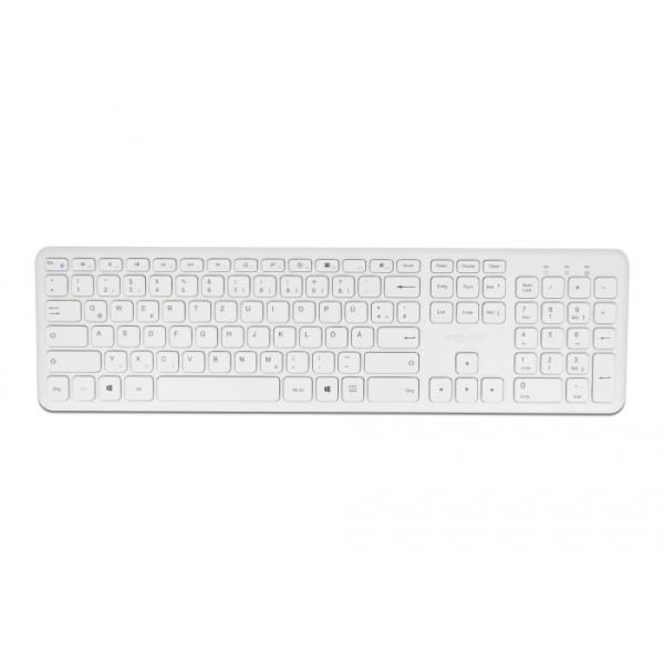 DeLOCK 12703 toetsenbord Inclusief muis RF Draadloos QZERTY Duits Wit (12703)