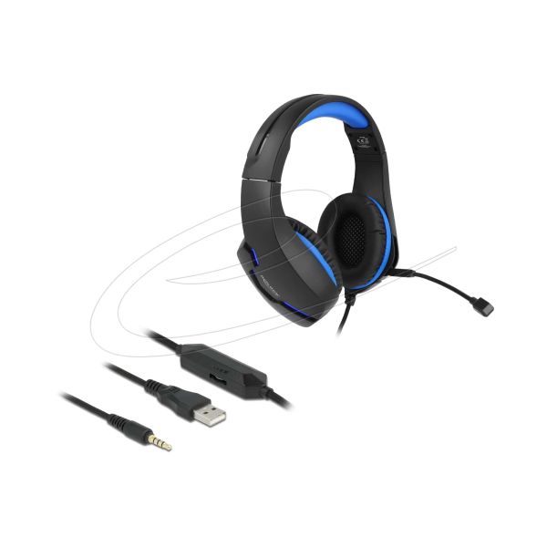 DELOCK Gaming Headset Over-Ear 3,5 mm Klinkenstecker LED (27182)