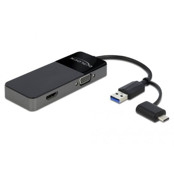 DeLOCK 64085 laptop dock & poortreplicator USB 3.2 Gen 1 (3.1 Gen 1) Type-A Zwart (64085)