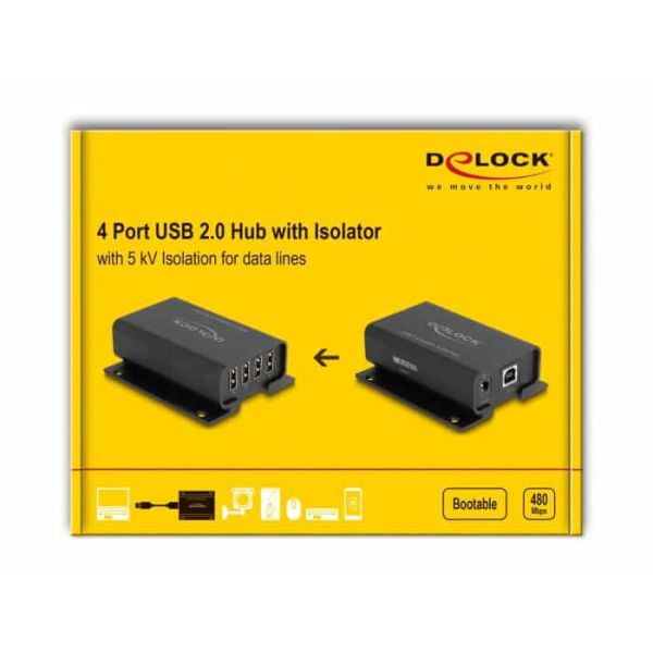 DeLOCK 64226 seriële converter/repeater/isolator USB 2.0 Zwart (64226)