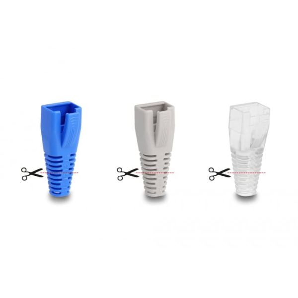 DeLOCK 66975 kabel-connector RJ45 Blauw, Transparant, Wit (66975)