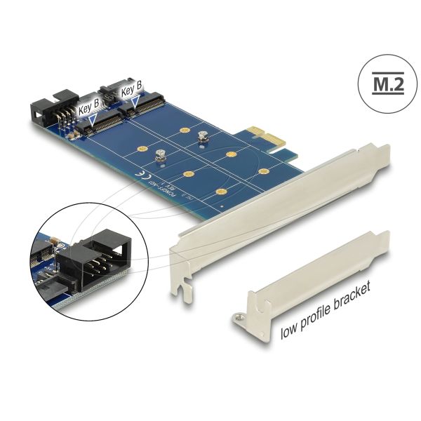 DELOCK PCIe 2x M.2 NGFF Sata + USB (89374)