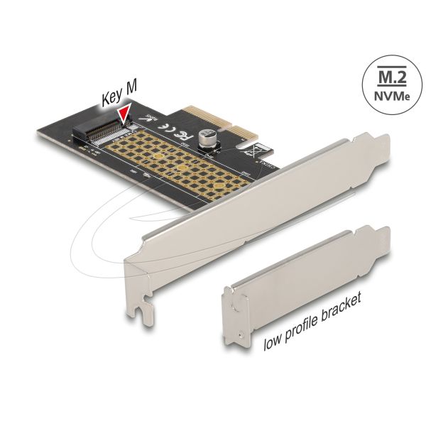 DELOCK PCI Express x4 Karte zu 1xintern NVMe M.2 Key M 80 mm (90047)