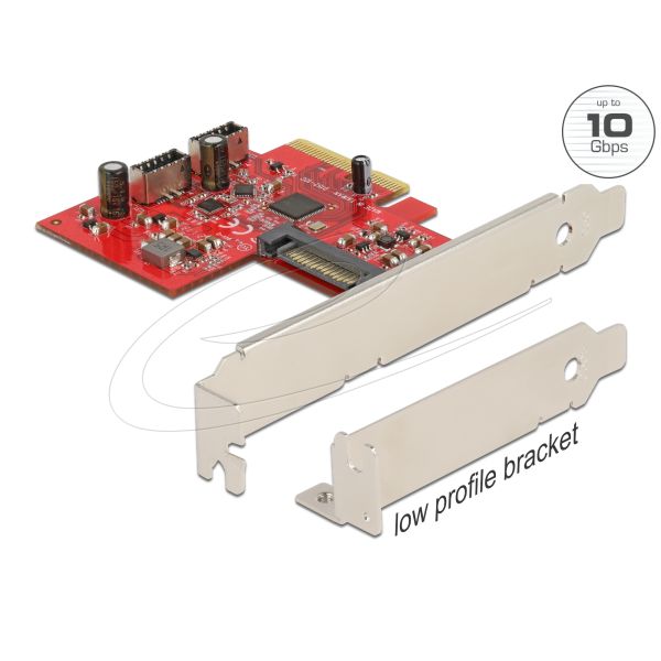 DELOCK PCI Express x4 Karte zu 2x intern USB 10Gbps TypE key (90058)