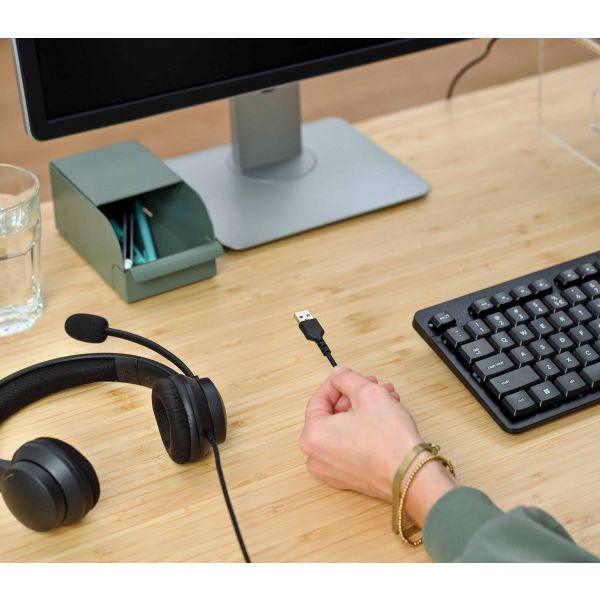 Trust HS-260 Headset - USB headset voor kantoor en calls – Lichtgewicht ontwerp – Verstelbare microfoon – business model - Zwart (25334)