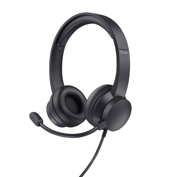 Trust HS-201 USB PC Headset – Bedrade headset – PC headset – Business model – USB-A aansluiting – Zwart (25373)