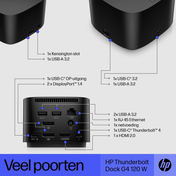 HP Thunderbolt Dock 120 watt G4 (4J0A2AA#ABB)