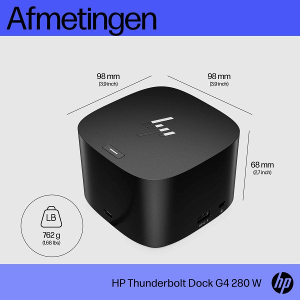 HP Thunderbolt Dock 280W G4 met combokabel (4J0G4AA#ABB)