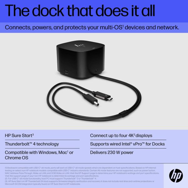 HP Thunderbolt Dock 280W G4 met combokabel (4J0G4AA#ABB)