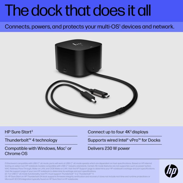 HP Thunderbolt Dock 280W G4 met combokabel (4J0G4AA#ABB)