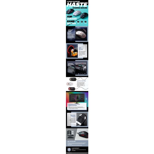 HyperX Pulsefire Haste Gaming muis (zwart-rood) (4P5E3AA)