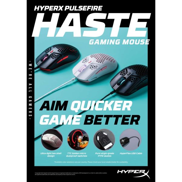 HyperX Pulsefire Haste Gaming muis (zwart-rood) (4P5E3AA)