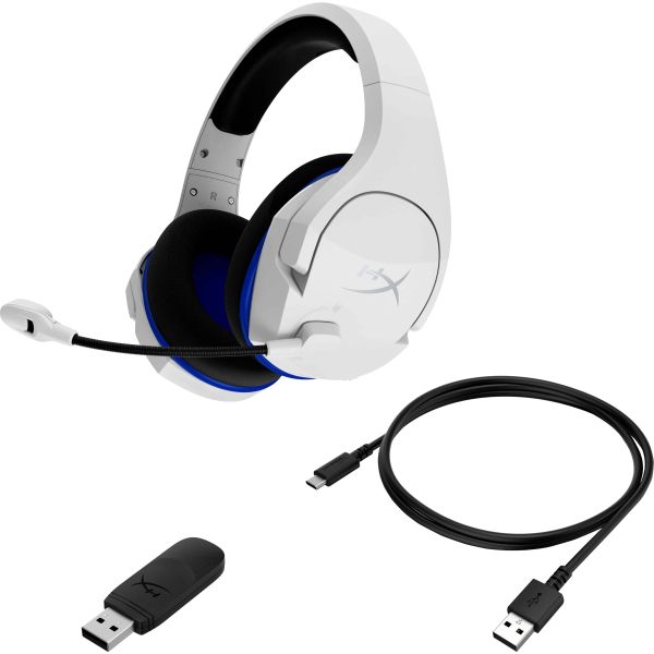 HyperX Cloud Stinger Core - draadloze gamingheadset (wit-blauw) - PS5-PS4 (4P5J1AA)