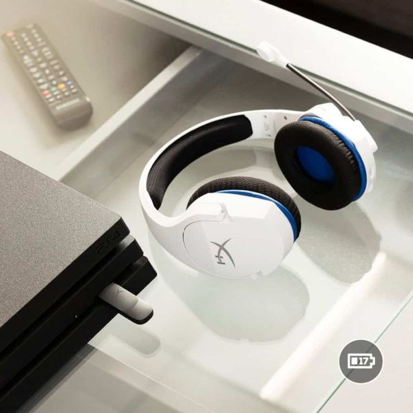 HyperX Cloud Stinger Core - draadloze gamingheadset (wit-blauw) - PS5-PS4 (4P5J1AA)