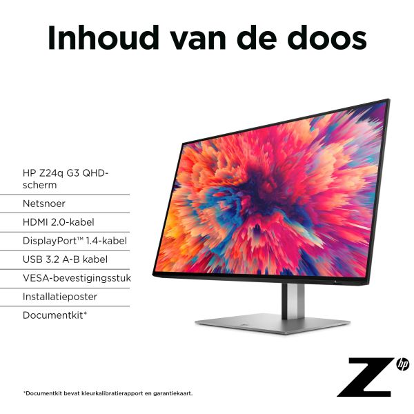 HP Z24q G3 60,5 cm (23.8") 2560 x 1440 Pixels Quad HD Zilver (4Q8N4AA#ABB)