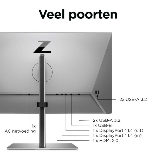 HP Z24q G3 60,5 cm (23.8") 2560 x 1440 Pixels Quad HD Zilver (4Q8N4AA#ABB)