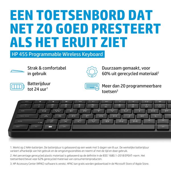 HP 455 programmeerbaar draadloos toetsenbord (4R177A6#ABB)