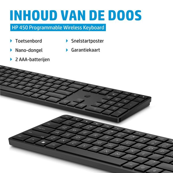 HP 450 programmeerbaar draadloos toetsenbord (4R184AA#ABB) HP 450 programmeerbaar draadloos toetsenbord (4R184AA#ABB)