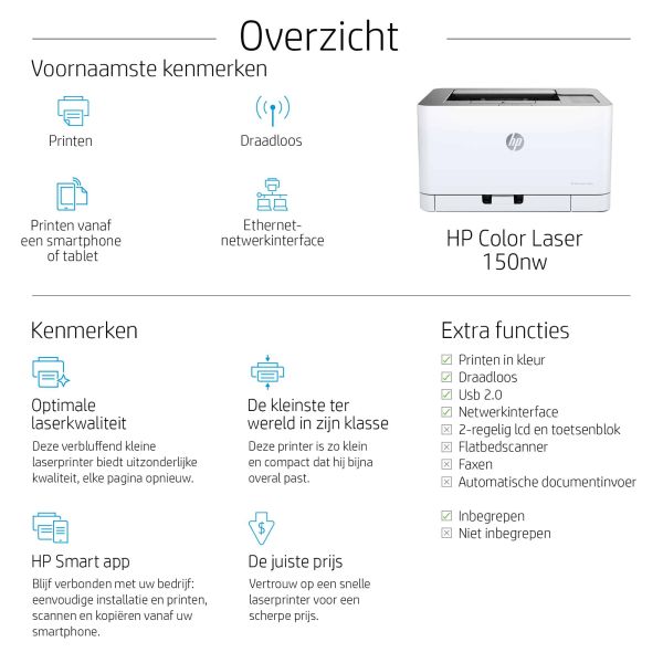 HP Color Laser 150nw, Print (4ZB95A)