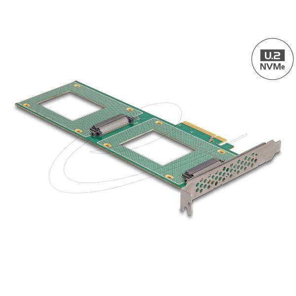 DELOCK PCI Express 4.0 x8 Karte zu 2 x intern U.2 NVMe SFF (90151)