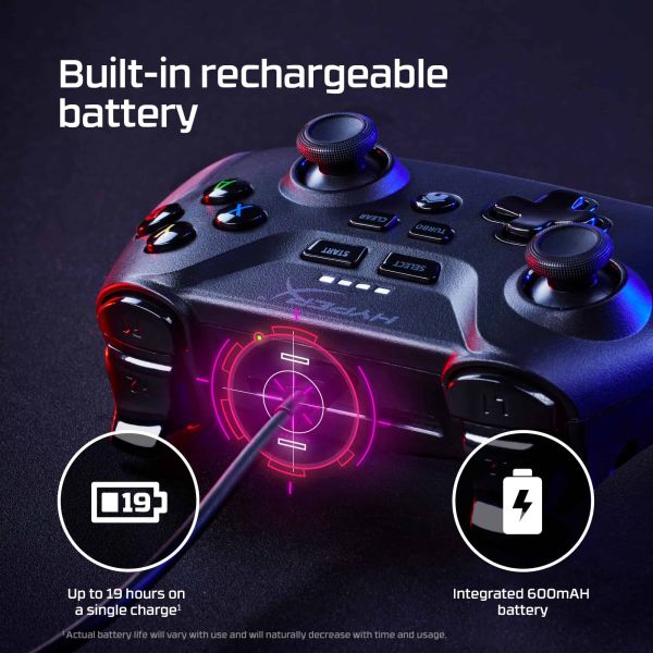 HyperX Clutch - Wireless Gaming Controller (Black) - Mobile, PC (516L8AA)