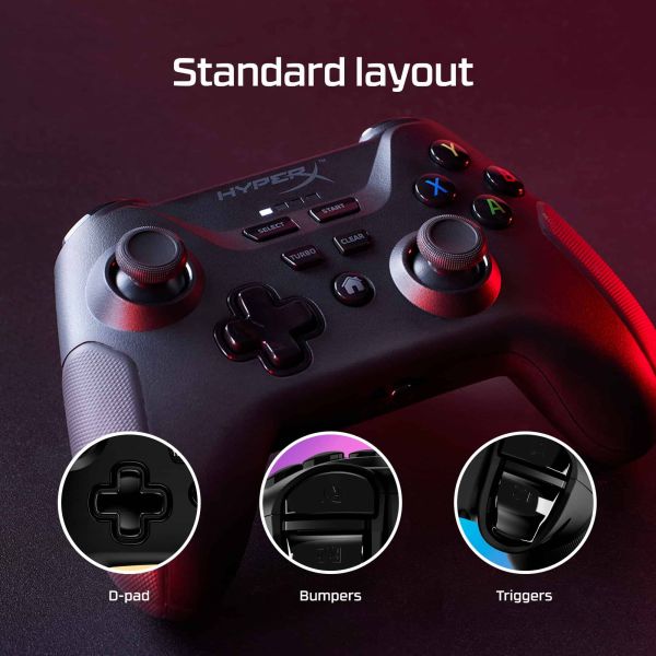 HyperX Clutch - Wireless Gaming Controller (Black) - Mobile, PC (516L8AA)
