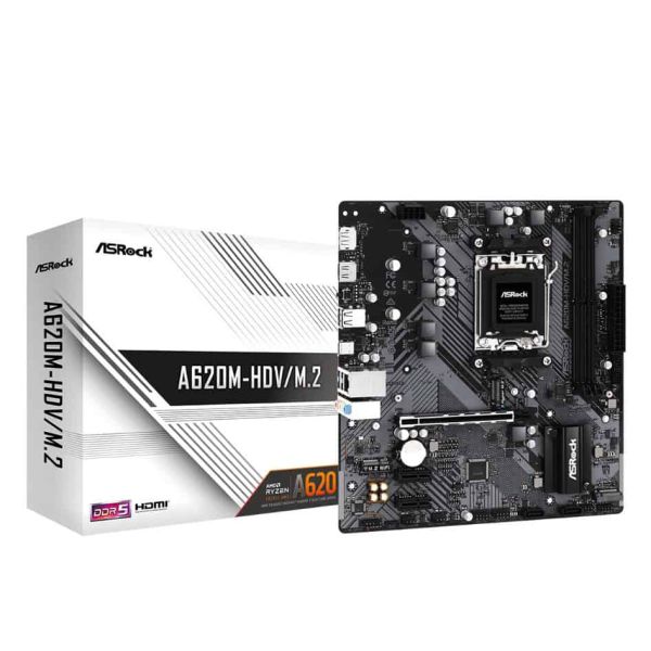 Asrock A620M-HDV/M.2 AMD A620 Socket AM5 micro ATX (90-MXBLL0-A0UAYZ)
