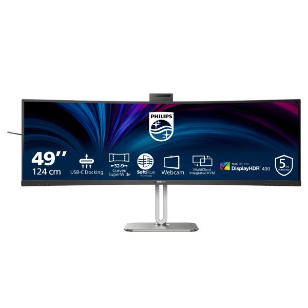 Philips 49B2U6900CH/00 computer monitor 124 cm (48.8") 5120 x 1440 Pixels Dual QHD LCD Zwart (49B2U6900CH/00)