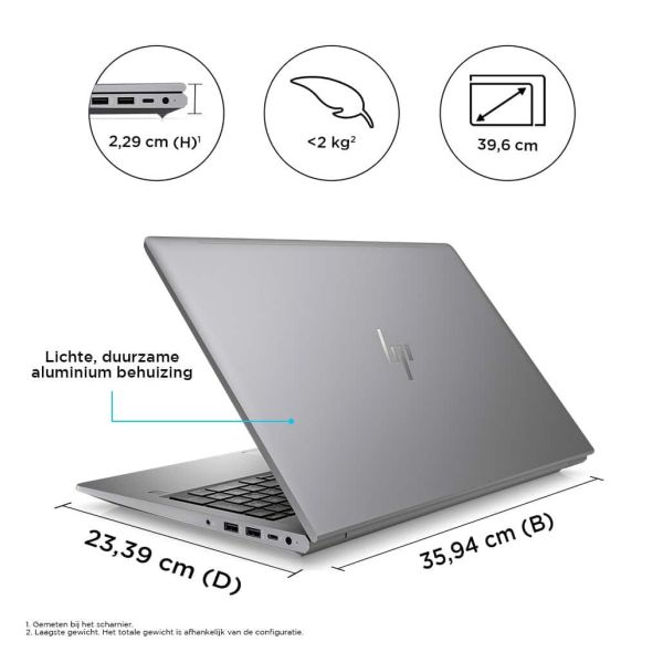 HP ZBook Power 15.6 inch G10 A Mobile Workstation PC Wolf Pro Security Edition Mobiel werkstation 39,6 cm (15.6") Full HD AMD Ryzen™ 7 PRO 7840HS 32 GB DDR5-SDRAM 1 TB SSD NVIDIA RTX A1000 Wi-Fi 6E (802.11ax) Windows 11 Pro Zilver (98Q34ET#ABH)