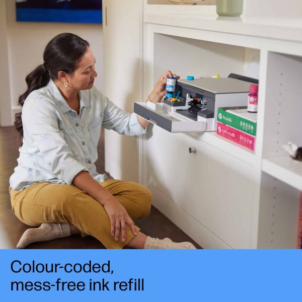 HP Smart Tank 5107 All-in-One-printer, Kleur, Printer voor Thuis en thuiskantoor, Printen, kopiëren, scannen, Draadloos; printertank voor grote volumes; printen vanaf telefoon of tablet; scannen naar pdf (5D1B1A#BHC)