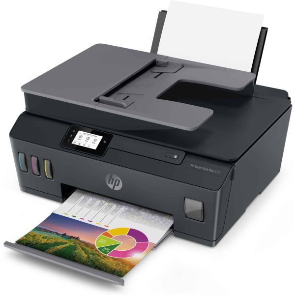 HP Smart Tank Plus 570 draadloze All-in-One, Printen, scannen, kopiëren, automatische documentinvoer, draadloos, Scans naar pdf (5HX14A#BHC)