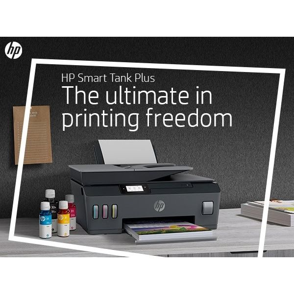 HP Smart Tank Plus 570 draadloze All-in-One, Printen, scannen, kopiëren, automatische documentinvoer, draadloos, Scans naar pdf (5HX14A#BHC)