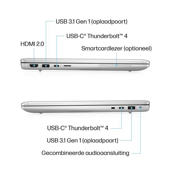HP Elite c640 G3 i3-1215U Chromebook 35,6 cm (14") Full HD Intel® Core™ i3 8 GB LPDDR4x-SDRAM 128 GB SSD Wi-Fi 6E (802.11ax) ChromeOS Zilver (5Q7G2EA#ABH)