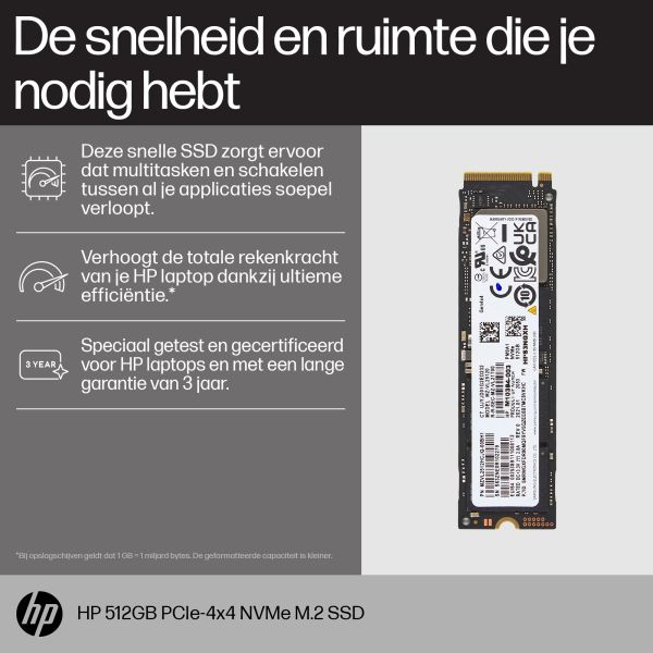 HP 512GB PCIe-4x4 NVMe M.2 SSD PCI Express 4.0 (5R8X9AA#ABB)