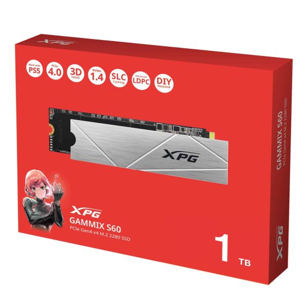 XPG GAMMIX S60 1 TB M.2 PCI Express 4.0 NVMe 3D NAND (AGAMMIXS60-1T-CS)